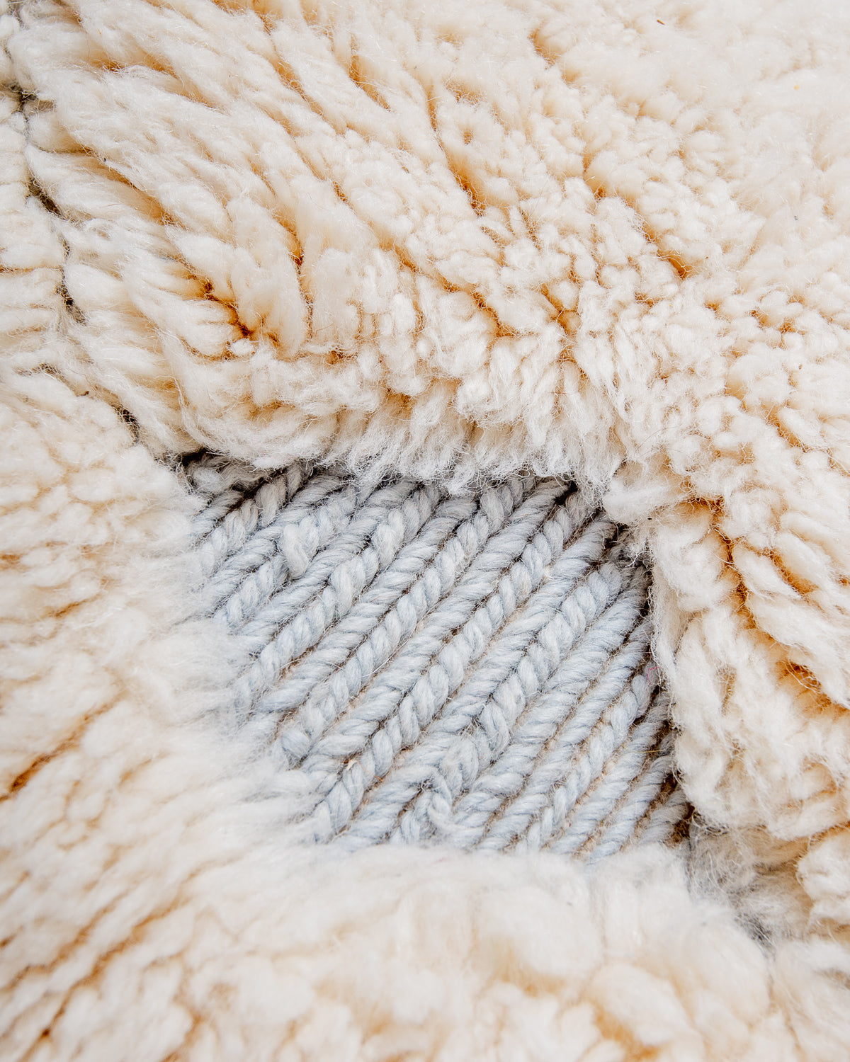 Modern, designer, handcrafted 100% sheep’s wool Berber rug from Morocco. Beni M’rirt carpet with beautiful colours and patterns and fluffy wool texture.